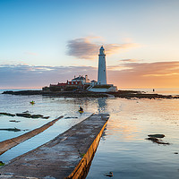 Buy canvas prints of St Mary's Island at Whitley Bay by Helen Hotson