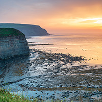 Buy canvas prints of Sunset at Staithes by Helen Hotson