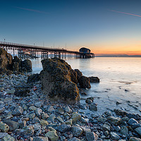 Buy canvas prints of Sunrise at Mumble in Wales by Helen Hotson