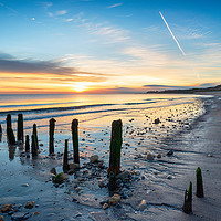 Buy canvas prints of Stunning Sunrise over Sandsend Beach by Helen Hotson