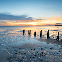 Buy canvas prints of Sunrise at Sandsend Beach in Yorkshire by Helen Hotson