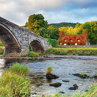 Buy canvas prints of Llanrwst Bridge in North Wales by Helen Hotson