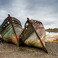 Buy canvas prints of Wrecks at Salen on the Isle of Mull by Helen Hotson