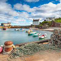 Buy canvas prints of St Abbs Harbour in Scotland by Helen Hotson