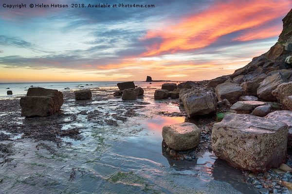 Stunning Sunrise on the Yorkshire Coast Picture Board by Helen Hotson