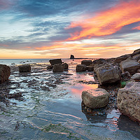Buy canvas prints of Stunning Sunrise on the Yorkshire Coast by Helen Hotson