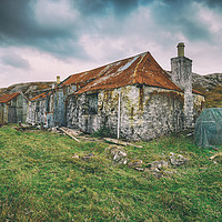 Buy canvas prints of Ruined Croft at Quidnish in Scotland by Helen Hotson