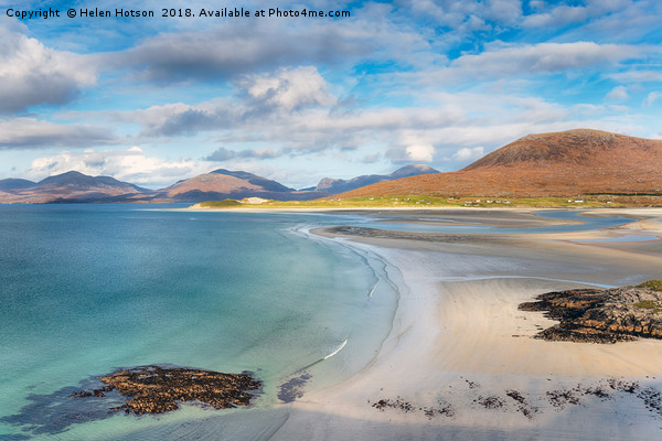 The View from Seilebost on the Isle of Harris Picture Board by Helen Hotson