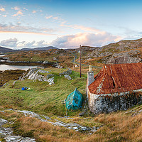 Buy canvas prints of Sunset over Quidnish on the Isle of Harris by Helen Hotson