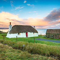 Buy canvas prints of Thatched Cottage on Uist in Scotland by Helen Hotson