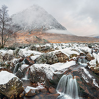 Buy canvas prints of Snow at Buachaille Etive Mor by Helen Hotson