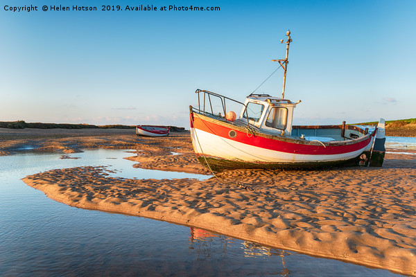 Fishing Boats at Burnham Overy Staithe Picture Board by Helen Hotson
