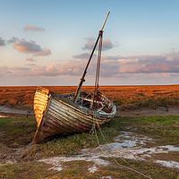 Buy canvas prints of Fishing Boat at Thornham in Norfolk by Helen Hotson