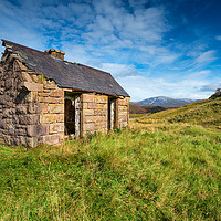 Buy canvas prints of An old bothy at Elphin in Scotland by Helen Hotson