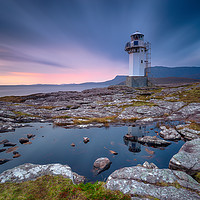 Buy canvas prints of A long exposure of the lighthouse at Rhue by Helen Hotson