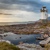 Buy canvas prints of Rhue Lighthouse near Ullapool in Scotland by Helen Hotson