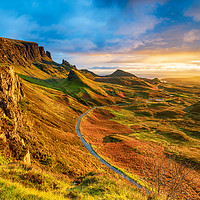 Buy canvas prints of Beautiful sunrise over the Quiraing on the Isle of by Helen Hotson
