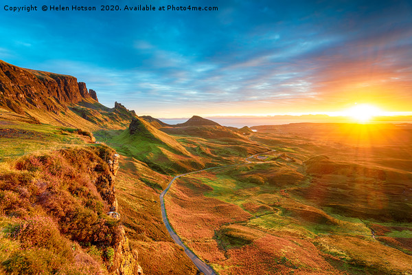 Magical sunrise over the Quiraing on the Isle of S Picture Board by Helen Hotson