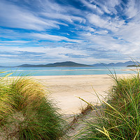 Buy canvas prints of Sand dunes at Seilebost beach on the Isle of Harri by Helen Hotson