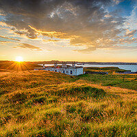 Buy canvas prints of The old coastguard cottages at Arnish Point  by Helen Hotson