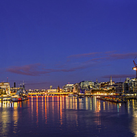 Buy canvas prints of Thames Panorama Night by Olavs Silis
