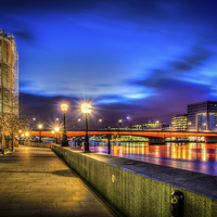 Buy canvas prints of A HDR Walk by the Thames by night by Olavs Silis