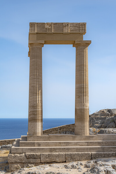Rhodes Acropolis of Lindos Stoa of Psithyros Ruins Facade Picture Board by Antony McAulay