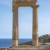 Buy canvas prints of Rhodes Acropolis of Lindos Stoa of Psithyros Ruins Facade by Antony McAulay