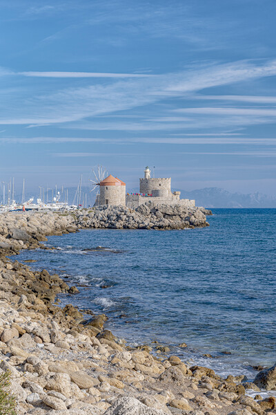 Rhodes Fort of Saint Nicholas by the Sea Picture Board by Antony McAulay