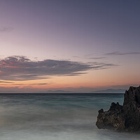 Buy canvas prints of Rhodes Kato Petres Beach Sunset by Antony McAulay