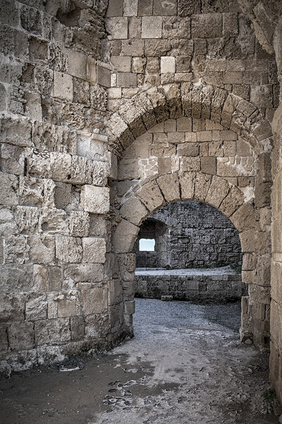 Rhodes Old Town City Wall Gateway Picture Board by Antony McAulay