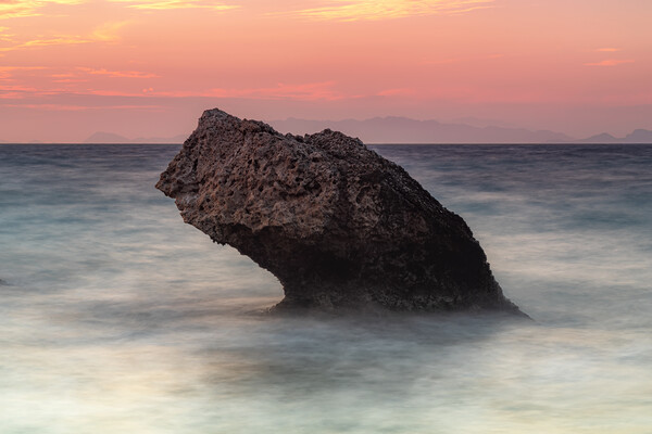 Rhodes Kato Petres Beach Large Rock Picture Board by Antony McAulay