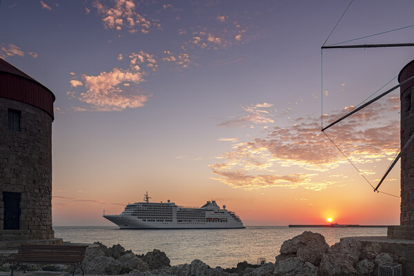 Rhodes Luxury Cruise Ship Picture Board by Antony McAulay