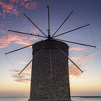 Buy canvas prints of Rhodes Windmill Facade at Dawn by Antony McAulay