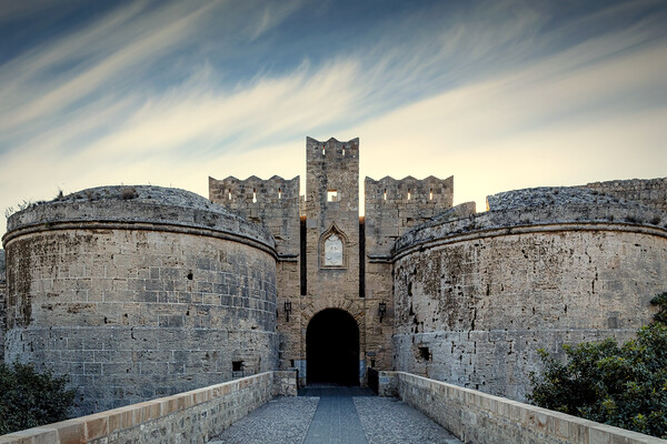 Rhodes D Amboise City Gate Picture Board by Antony McAulay