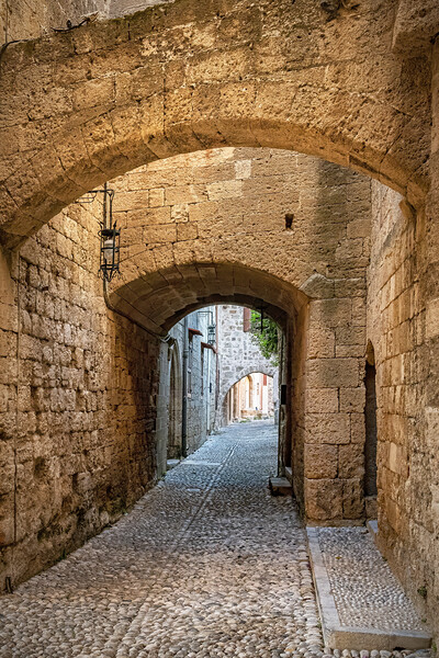 Rhodes Street of the Knights Alleyway Picture Board by Antony McAulay