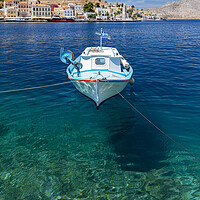 Buy canvas prints of Symi Greek Island Small Boat by Antony McAulay