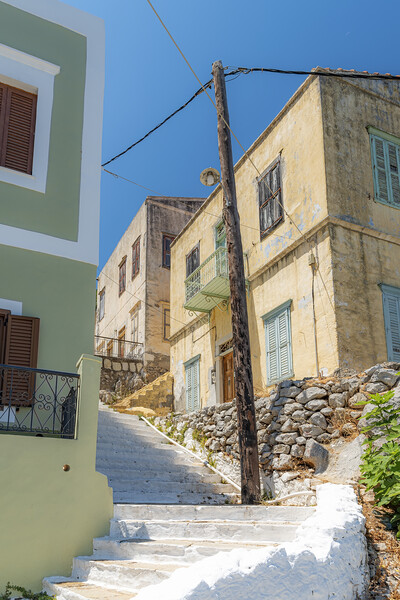 Symi Greek Island Street Picture Board by Antony McAulay