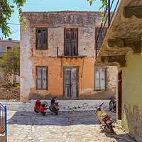 Buy canvas prints of Halki Greek Island Street View by Antony McAulay