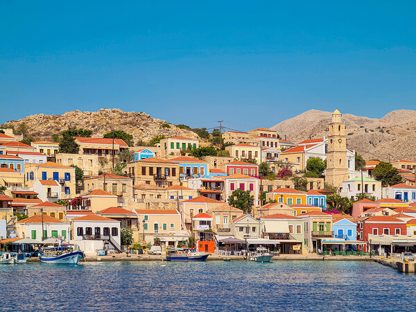Halki Greek Island Picture Board by Antony McAulay