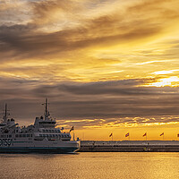 Buy canvas prints of Helsingborg Hamlet Ferry Sunset by Antony McAulay