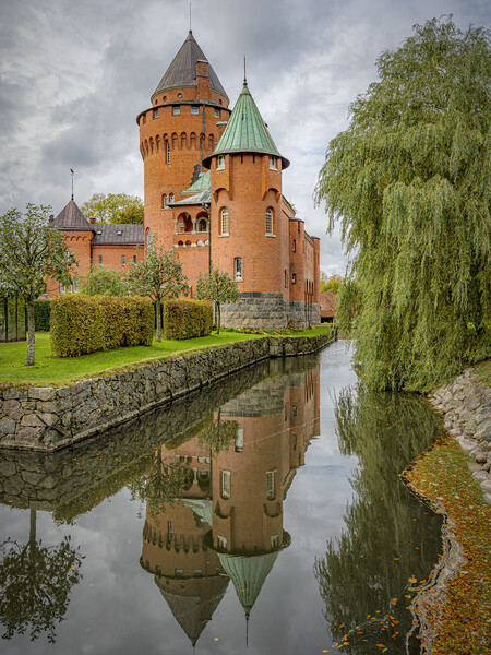 Hjularod Castle with Autumn Colours Picture Board by Antony McAulay