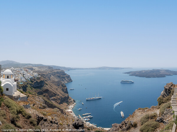 Santorini Caldera Classic View Picture Board by Antony McAulay