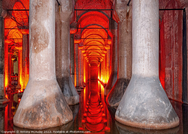 Istanbul Basilica Cistern Picture Board by Antony McAulay