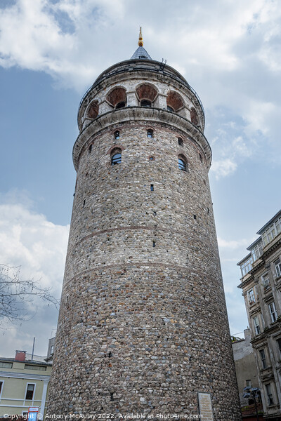 Istanbul Galata Tower Looking Up Picture Board by Antony McAulay