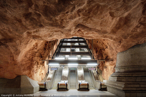 Stockholm Tunnelbana Radhus Station Picture Board by Antony McAulay