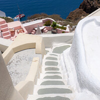 Buy canvas prints of Santorini Stone Stairway by Antony McAulay