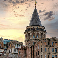 Buy canvas prints of Istanbul Galata Tower at Sunset by Antony McAulay