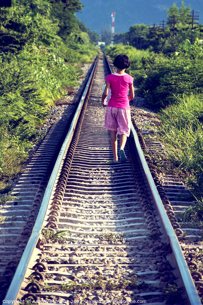 Thai Girl Walking Away Picture Board by Antony McAulay