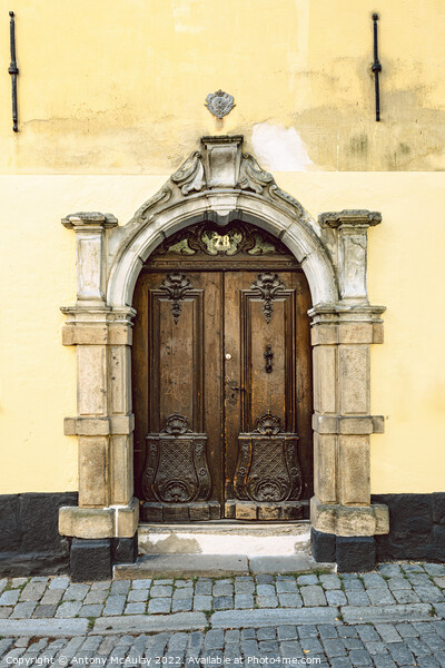 Stockholm Gamla Stan Ornate Wooden Door Picture Board by Antony McAulay